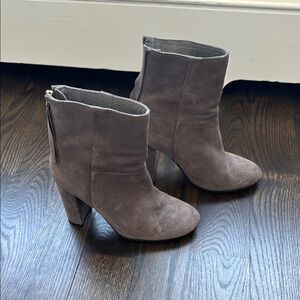 Seychelles Gray Suede Heeled Boots